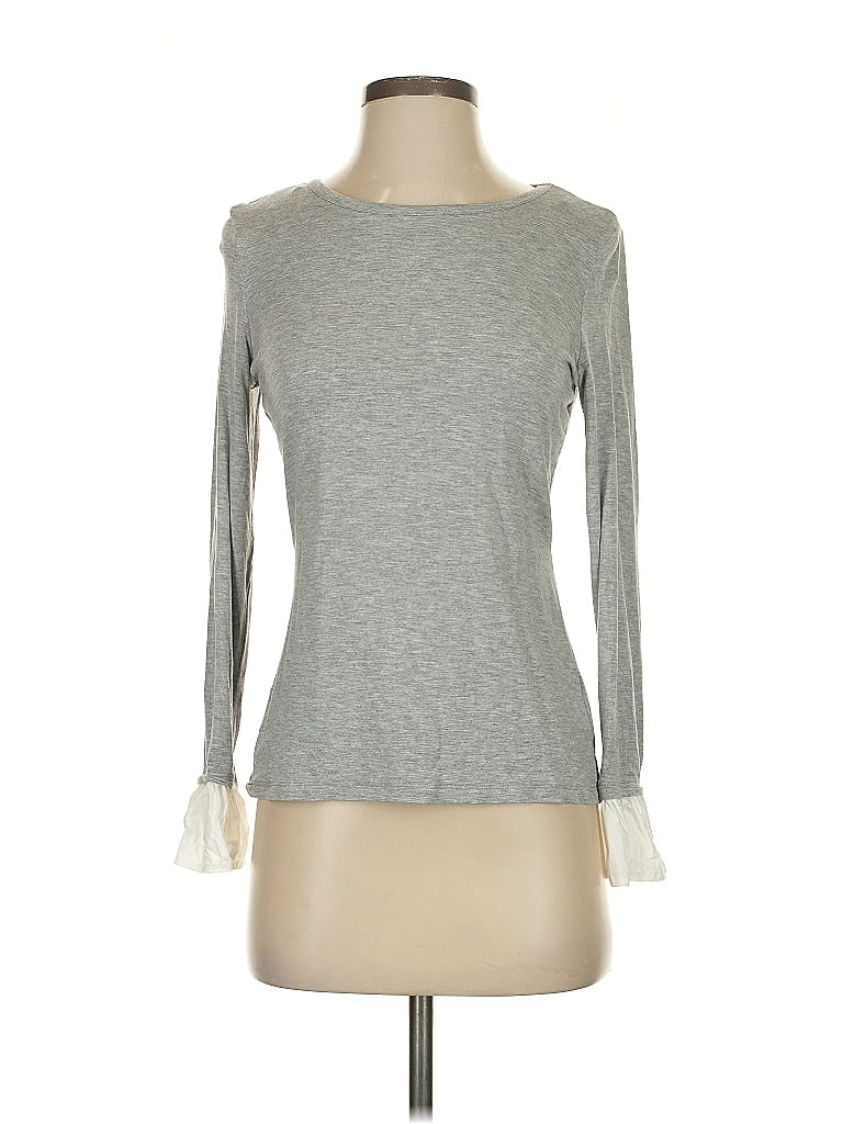 Pre-owned Vince Camuto Long Sleeve T-shirt In Gray