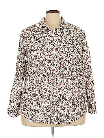 Woman Within 3/4 Sleeve Button-Down Shirt (view 1)