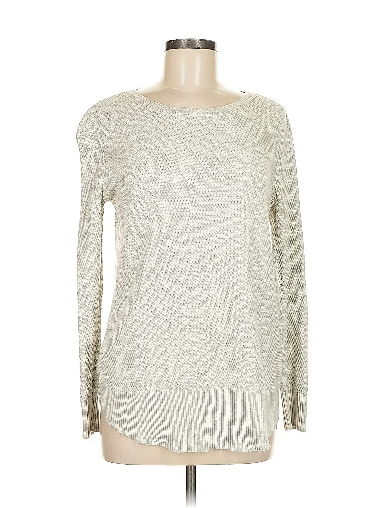 Pre-owned Ann Taylor Loft Outlet Pullover Sweater In Silver