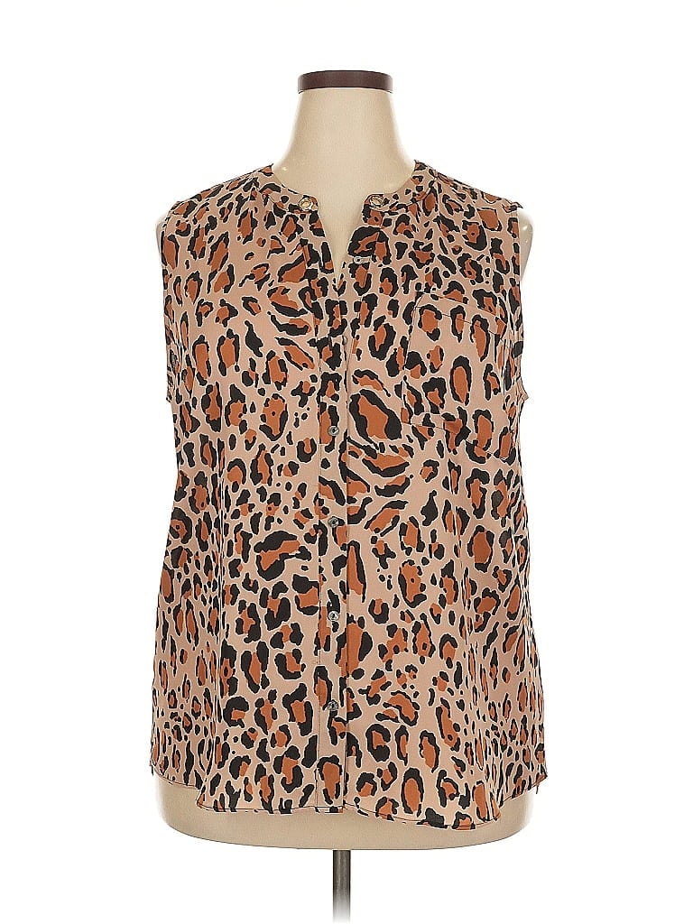 Pre-owned Bold Elements Sleeveless Blouse In Brown
