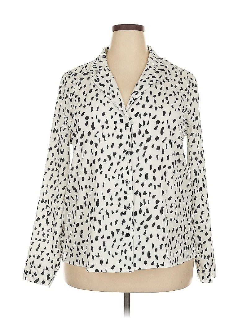 Pre-owned Ecowish Long Sleeve Blouse In White