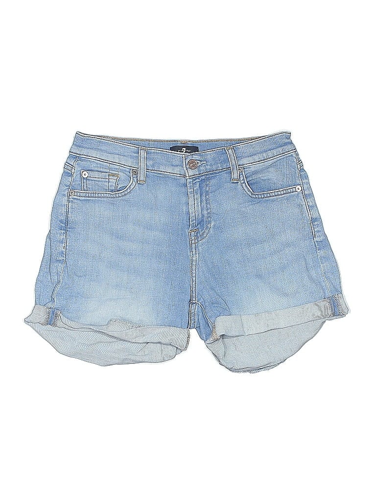 Pre-owned 7 For All Mankind Denim Shorts In Blue