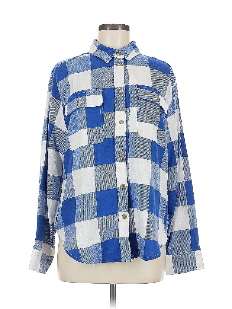 Pre-owned Love Tree Long Sleeve Button Down Shirt In Blue