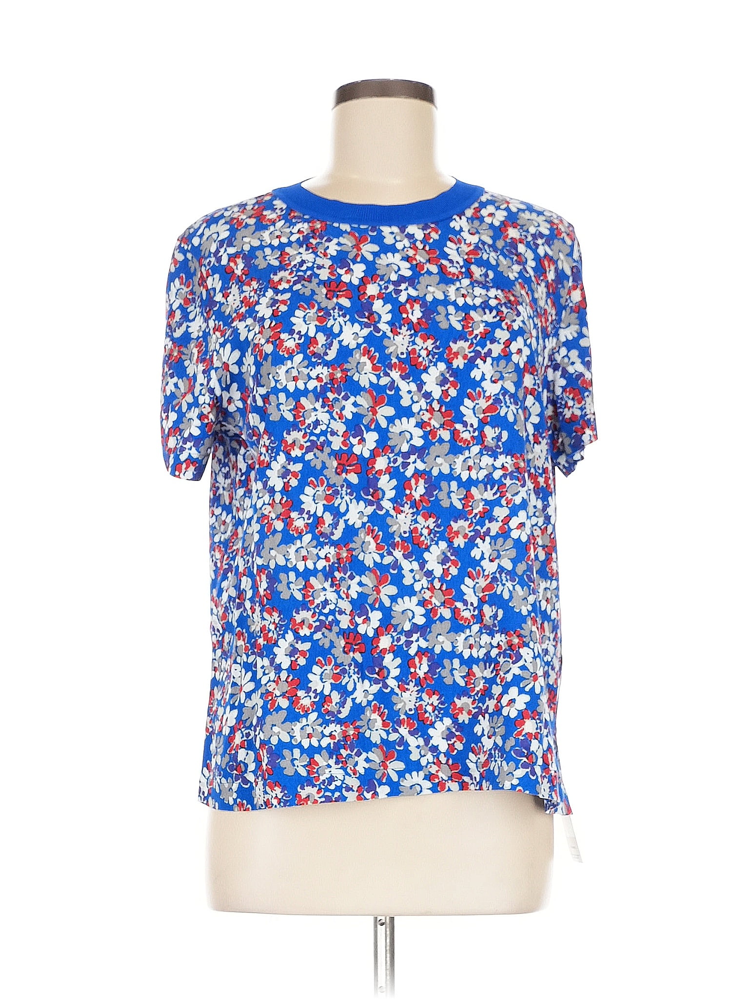 Rag &amp; Bone Floral Blue Short Sleeve T-Shirt Size M