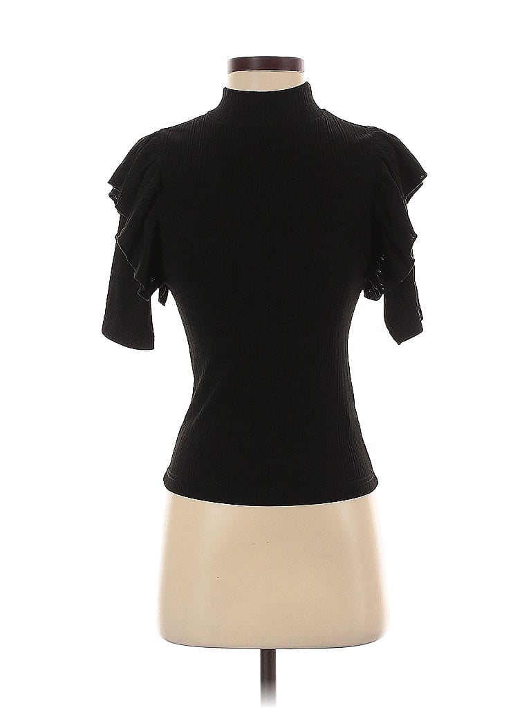 Click to view more detailed imagery on our partner's website Pre-owned Left Coast By Dolan Short Sleeve Top Black Turtleneck Tops