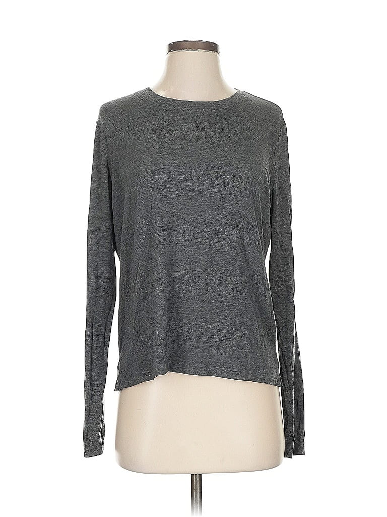 Pre-owned Athleta Long Sleeve T-shirt In Gray