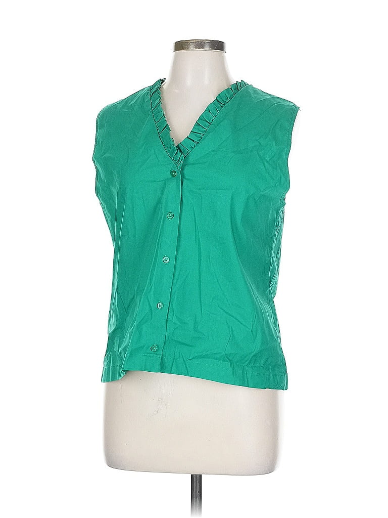 Pre-owned Laundry By Shelli Segal Sleeveless Button Down Shirt In Green