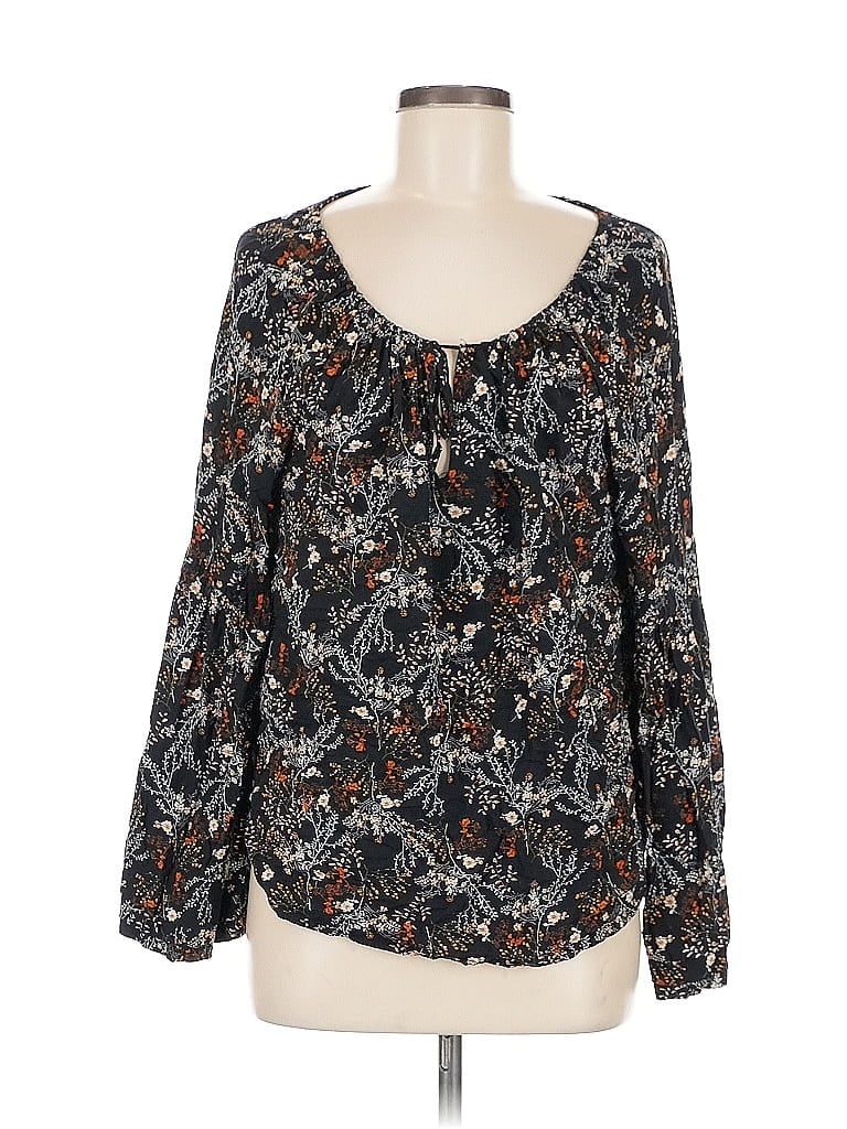 Pre-owned Entro Long Sleeve Blouse In Black