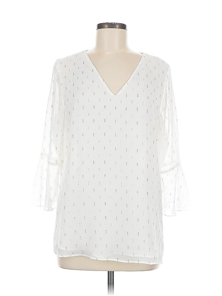 Pre-owned Ivanka Trump 3/4 Sleeve Blouse In White