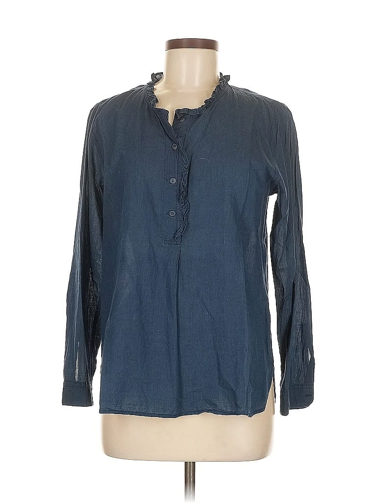 Pre-owned Gap Long Sleeve Blouse In Blue