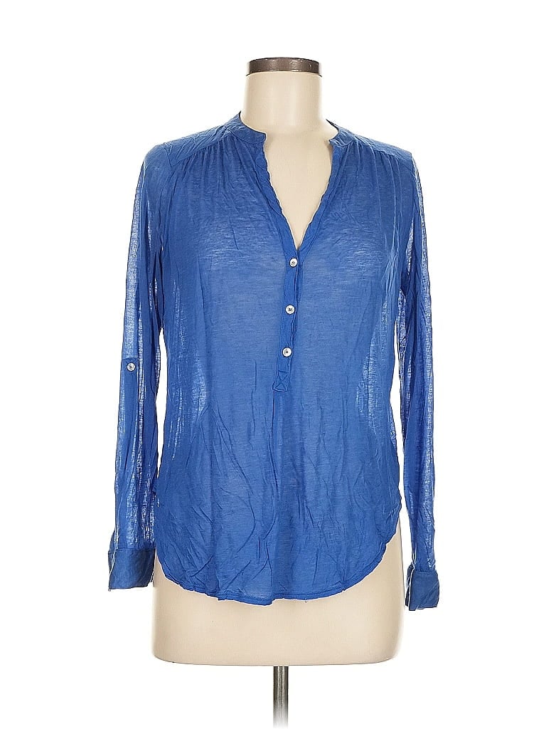 Pre-owned T. Babaton Long Sleeve Blouse In Blue
