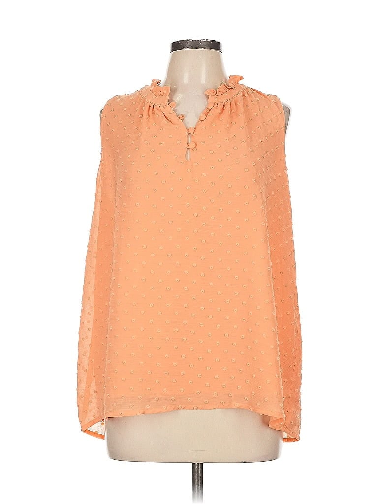 Click to view more detailed imagery on our partner's website Pre-owned Gibson Look Sleeveless Blouse In Orange