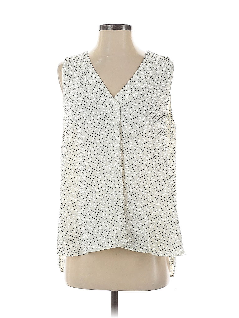 Pre-owned Ann Taylor Sleeveless Blouse In White