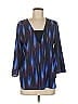 Dex 100% Polyester Blue 3/4 Sleeve Blouse Size M - photo 1