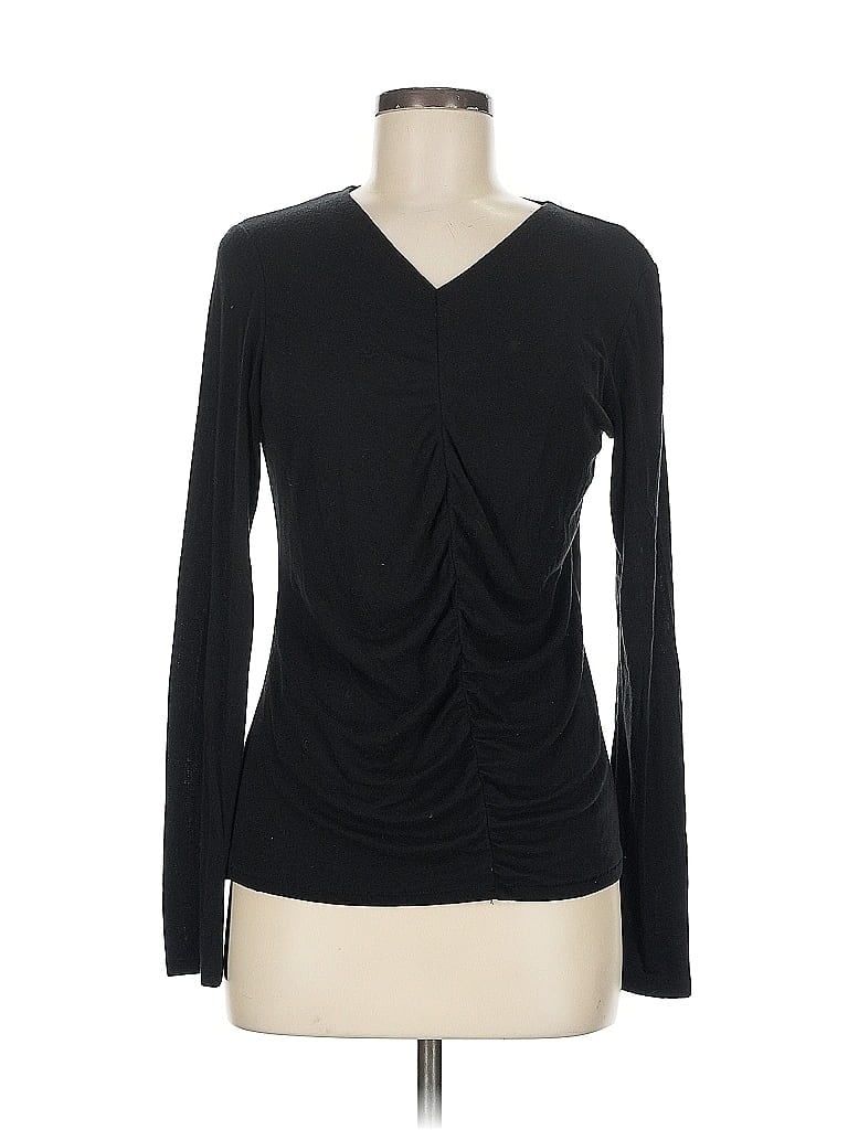 Pre-owned Everlane Long Sleeve Top Black V Neck Tops