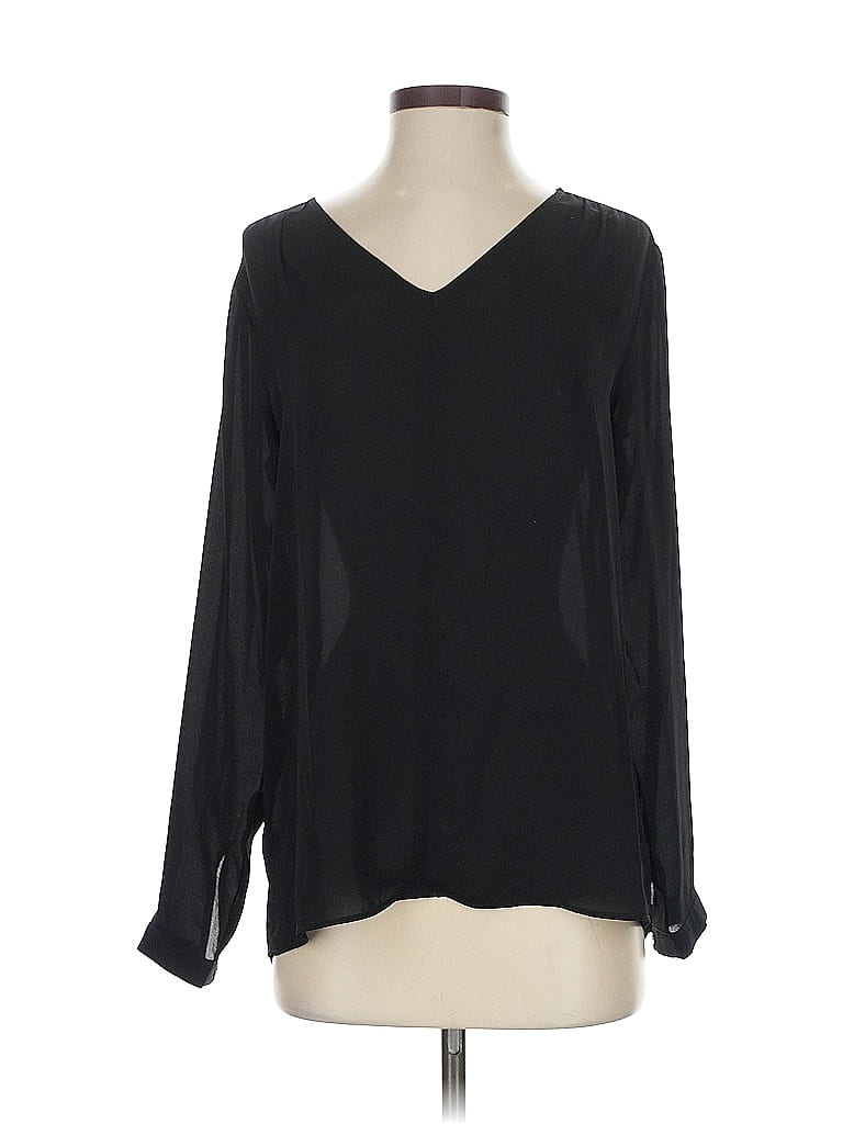 Pre-owned Ann Taylor Long Sleeve Blouse In Black