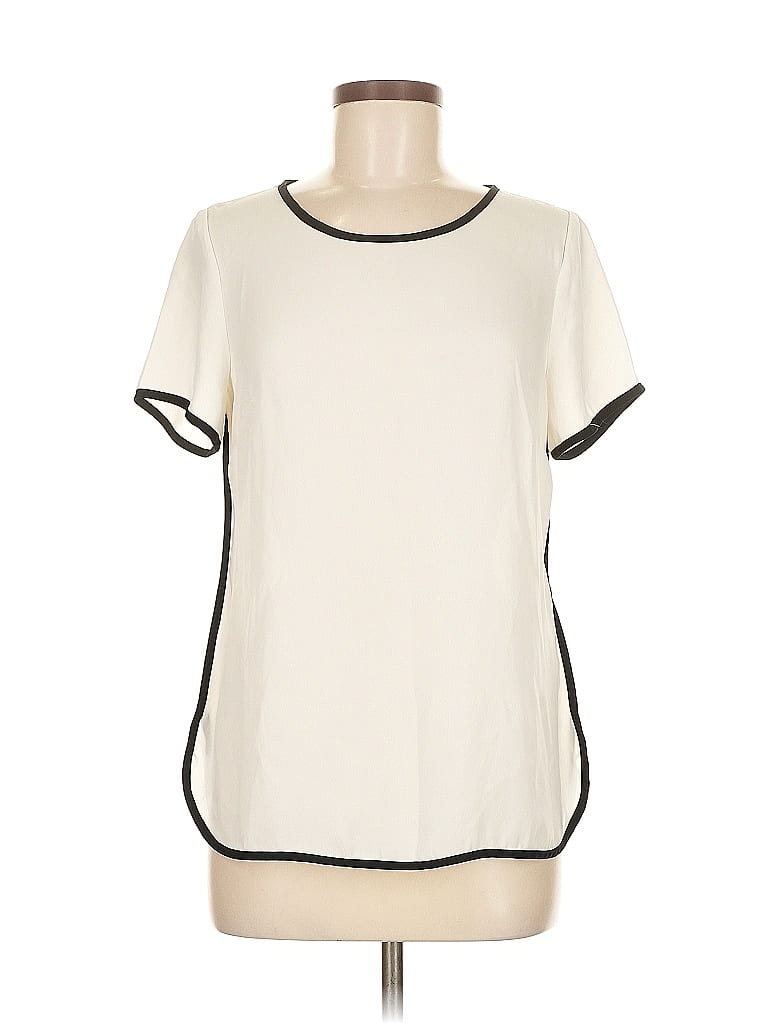 Click to view more detailed imagery on our partner's website Pre-owned Banana Republic Short Sleeve Top Ivory Crew Neck Tops In White
