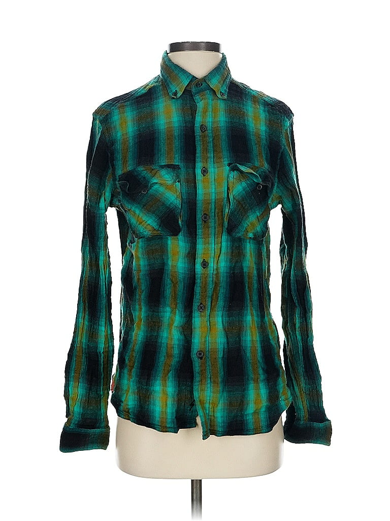Pre-owned Standard Cloth Long Sleeve Button Down Shirt In Green