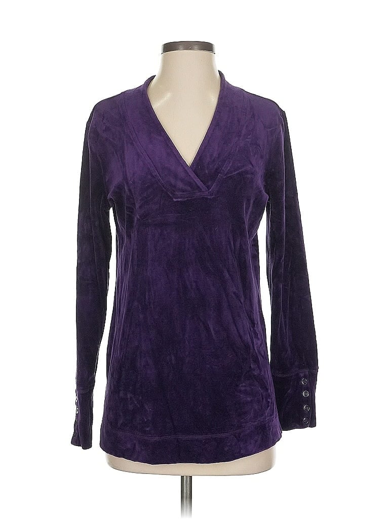 Pre-owned Talbots Long Sleeve Blouse In Purple