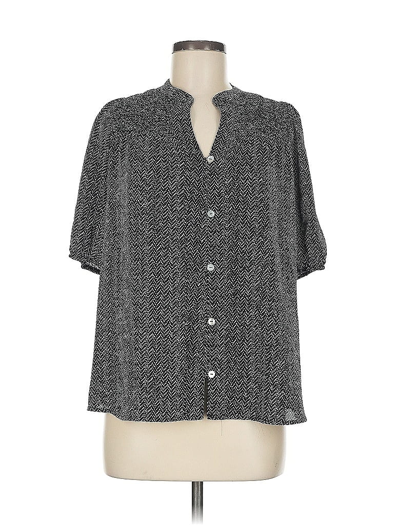 Pre-owned Beacon Short Sleeve Blouse In Gray