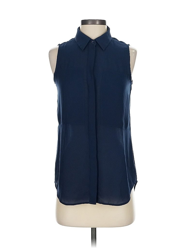Pre-owned Theory Sleeveless Blouse In Blue