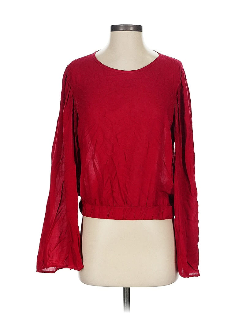 Click to view more detailed imagery on our partner's website Pre-owned Bella Dahl Long Sleeve Top Red Boatneck Tops