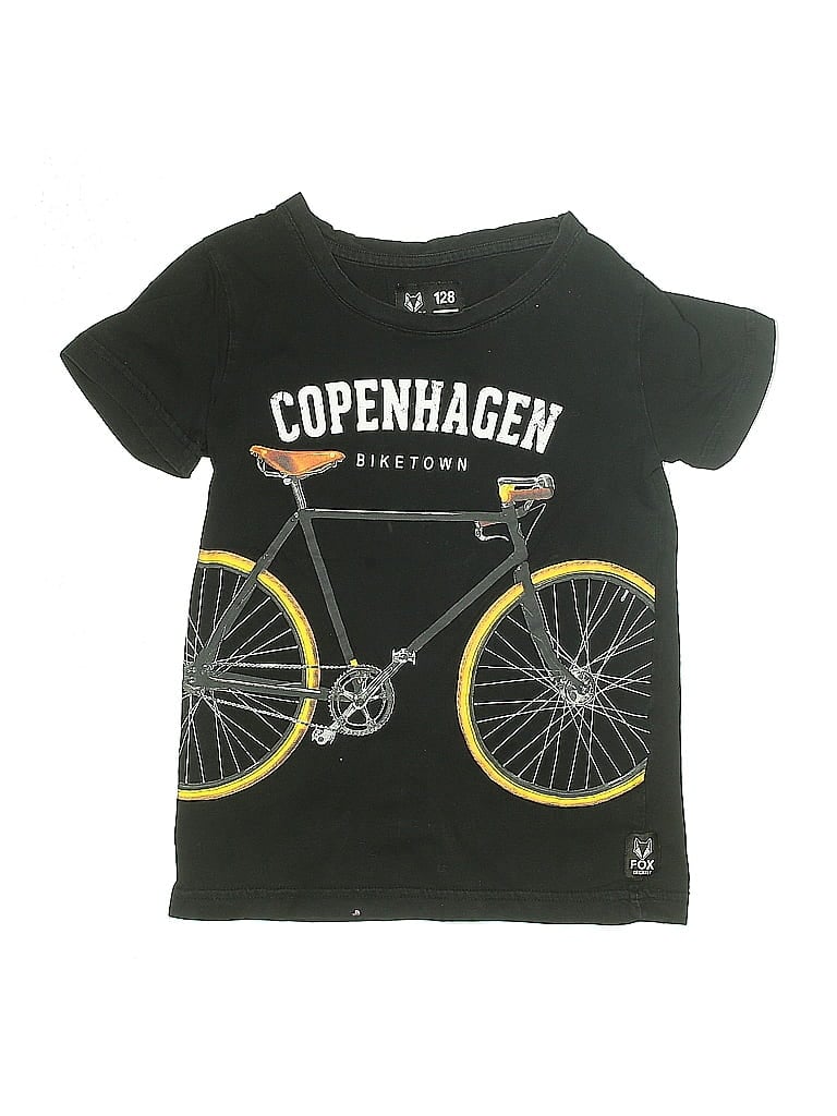 Fox 100% Denim Black Short Sleeve T-Shirt Size 7 - 8 - photo 1