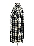 Theory Plaid Black 3/4 Sleeve Button-Down Shirt Size 4 - photo 5