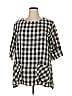 Toofan Black Short Sleeve Blouse Size XL - photo 1