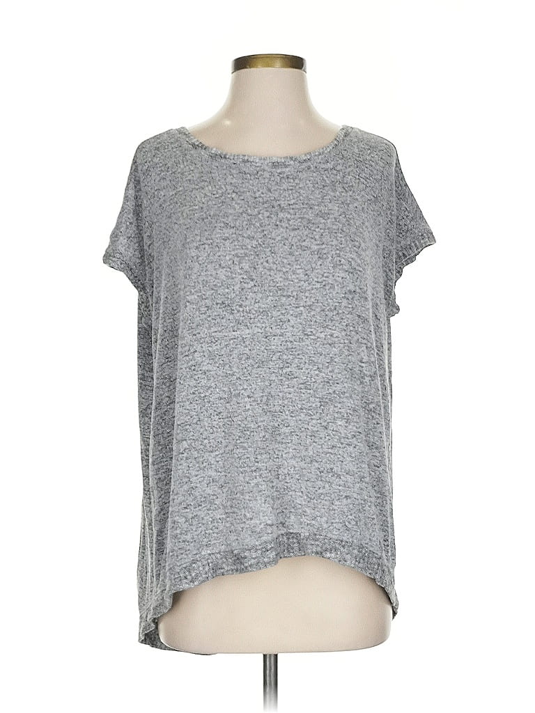Pre-owned Matty M Short Sleeve Top Gray Crew Neck Tops