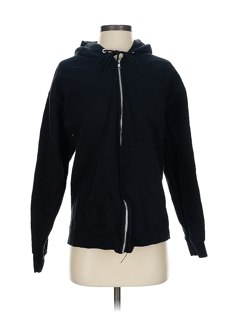 Pre-owned Hanes Zip Up Hoodie In Black