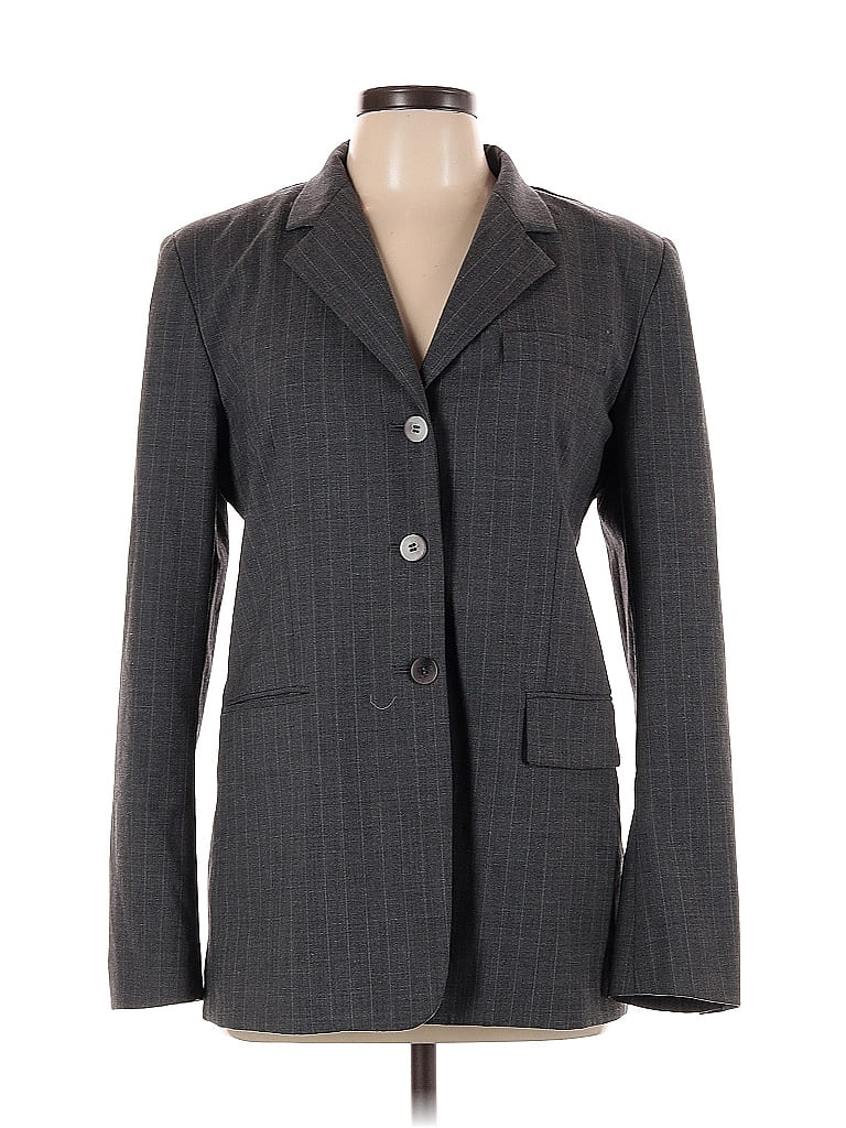 Pre-owned Dkny Wool Blazer Jacket In Gray