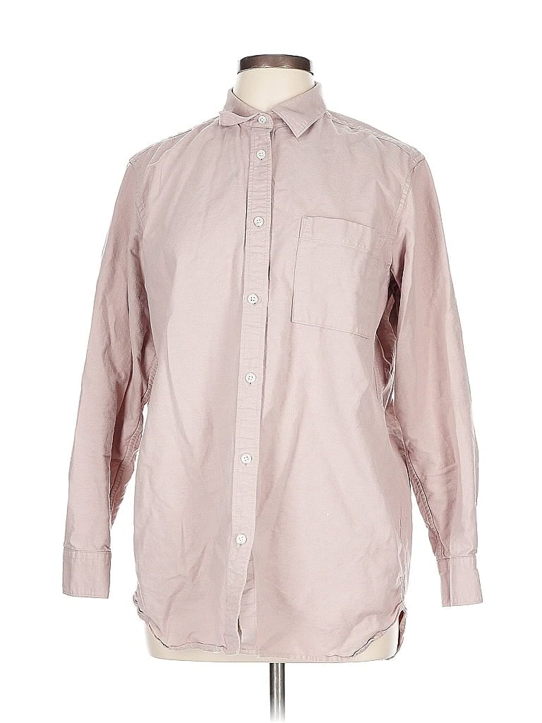 Pre-owned Unbranded Long Sleeve Button Down Shirt In Pink