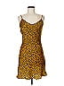 Audrey 3+1 100% Polyester Animal Print Yellow Cocktail Dress Size M - photo 1