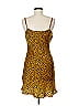 Audrey 3+1 100% Polyester Animal Print Yellow Cocktail Dress Size M - photo 4