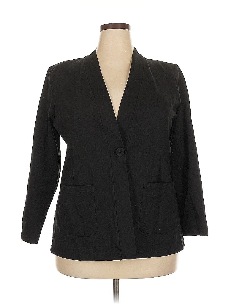Pre-owned Franne Golde Blazer Jacket In Black