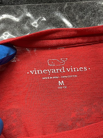 Vineyard Vines 100% Cotton Orange Red Short Sleeve T-Shirt Size 10 - 12