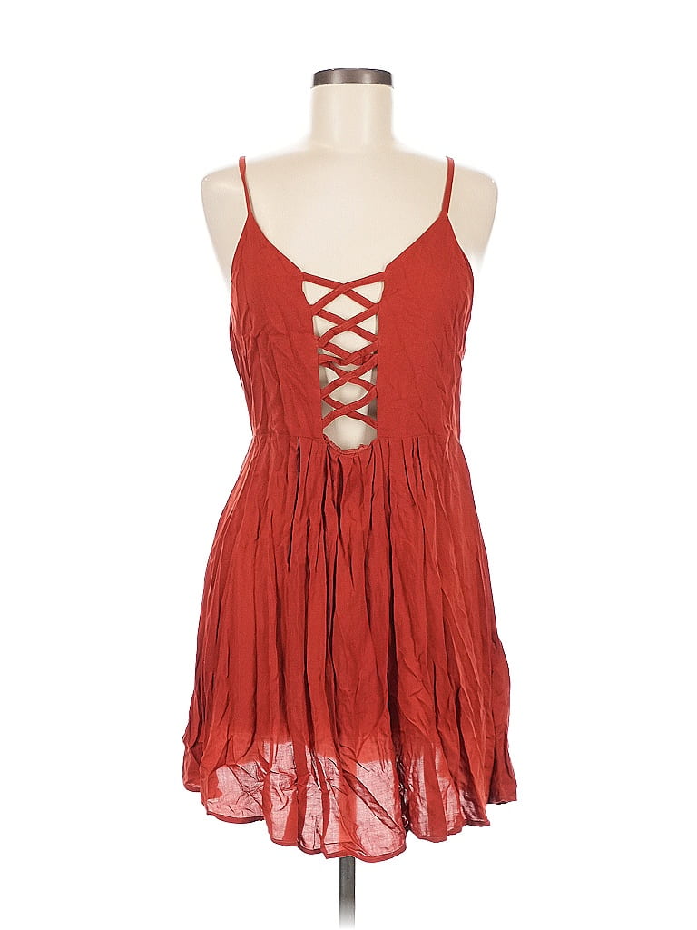 Pre-owned Blue Life Made In Sunny Califorina Sleeveless Top Red Halter Neckline Tops