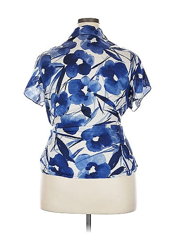 Jones New York Collection Short Sleeve Silk Top (view 2)
