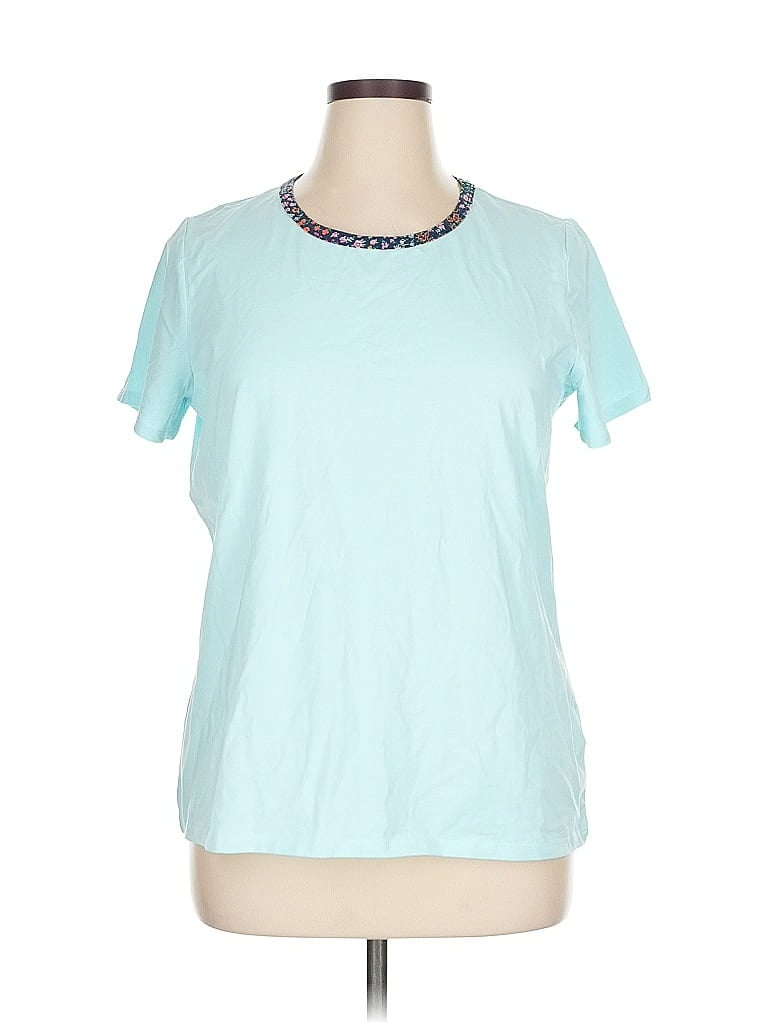 Pre-owned Lands' End Short Sleeve T-shirt In Blue