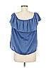 Charming Charlie 100% Rayon Blue Short Sleeve Top Size M - photo 2