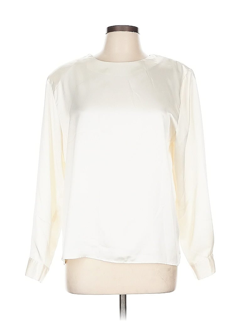 Pre-owned Bonnie & Norma Long Sleeve Blouse In White