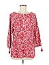Belle By Kim Gravel Red 3/4 Sleeve Blouse Size M - photo 1