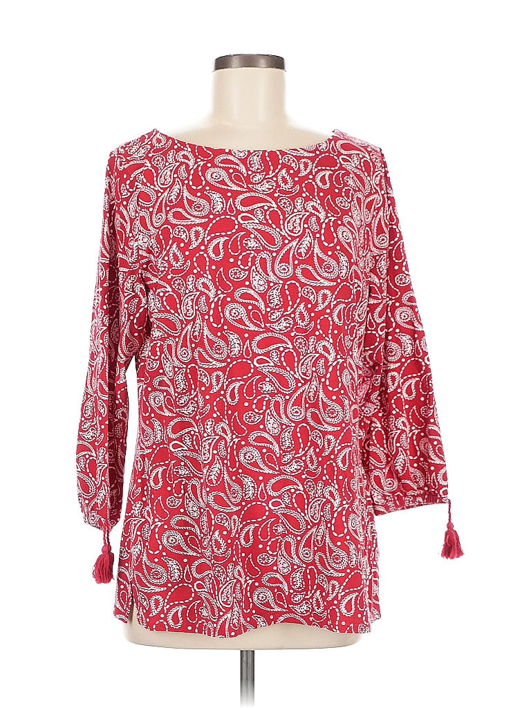 Belle By Kim Gravel Red 3/4 Sleeve Blouse Size M - photo 1