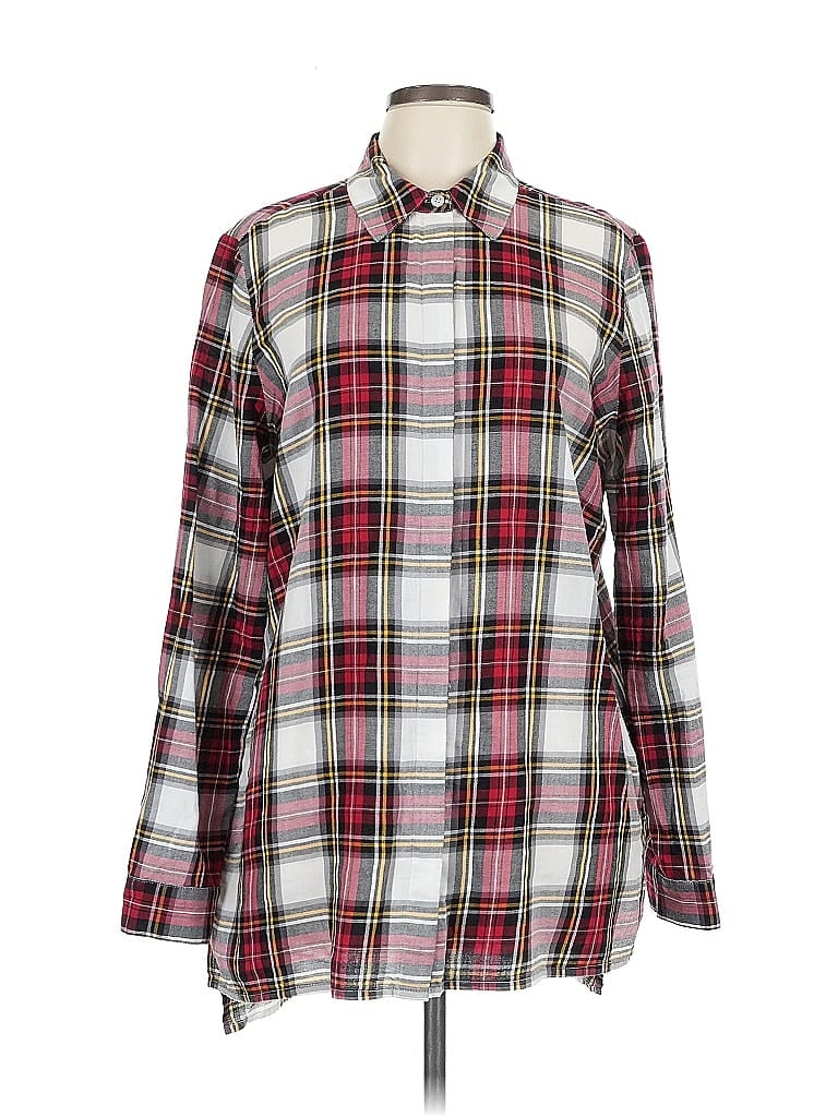 Pre-owned Chadwicks Long Sleeve Button Down Shirt In Burgundy