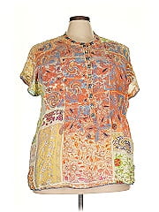 Johnny Was Short Sleeve Silk Top