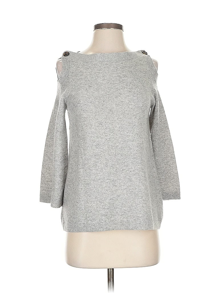 Pre-owned Ann Taylor Wool Pullover Sweater In Gray