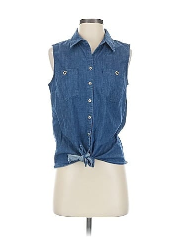 Anne Klein Sleeveless Button-Down Shirt (view 1)