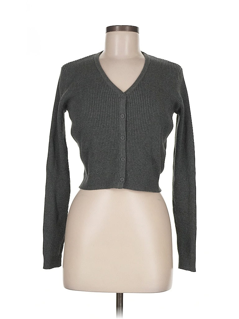 Pre-owned Brandy Melville Cardigan Sweater In Gray