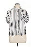 Moa Moa 100% Polyester Stripes Silver Short Sleeve Blouse Size XL - photo 1